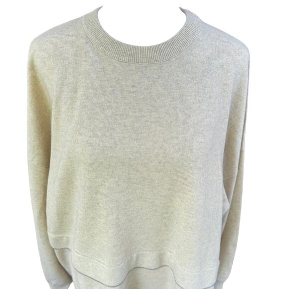 *NEW* Brunello Cucinelli Cashmere Silk Monili Large Sweater Wool Tan Knit Jumper - Picture 7 of 13